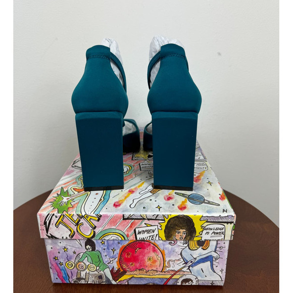 Jeffrey Campbell Popular Square-Toe Heel Pump in Dark Blue Neoprene Size 7 - Picture 6 of 9